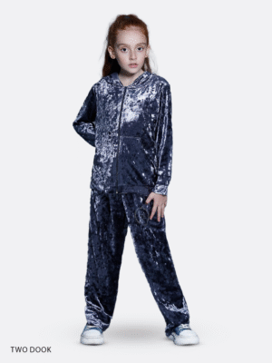 سوئی شرت تودوک دخترانه مدل مخمل - کد 6409